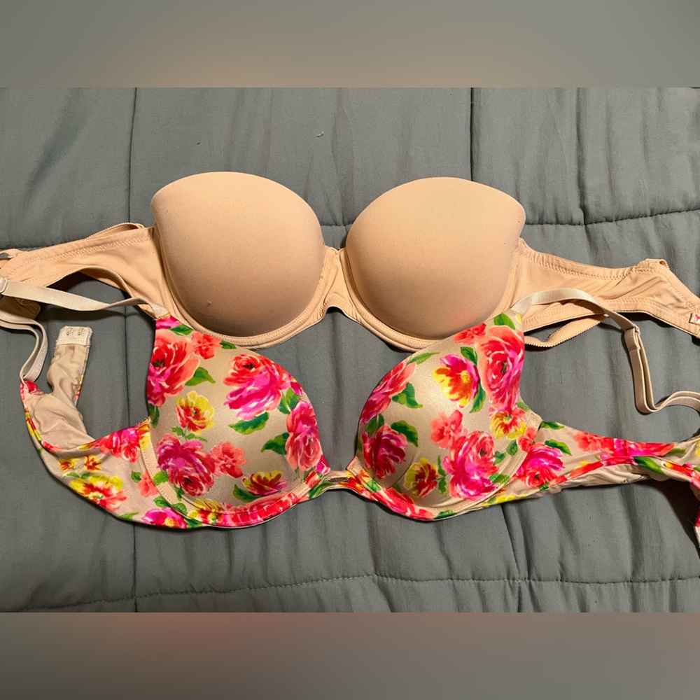 Victoria Secret- Floral
PINK- Tan
Push up 34C